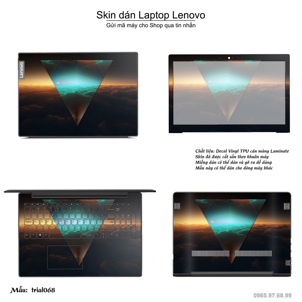 Skin dán Laptop Lenovo in hình Đa giác nhiều mẫu 12 (inbox mã máy cho Shop)