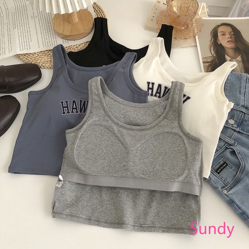 Áo Hai Dây In Chữ Có Mút Đệm Ngực Thời Trang Mùa Hè Quyến Rũ Dành Cho Nữ