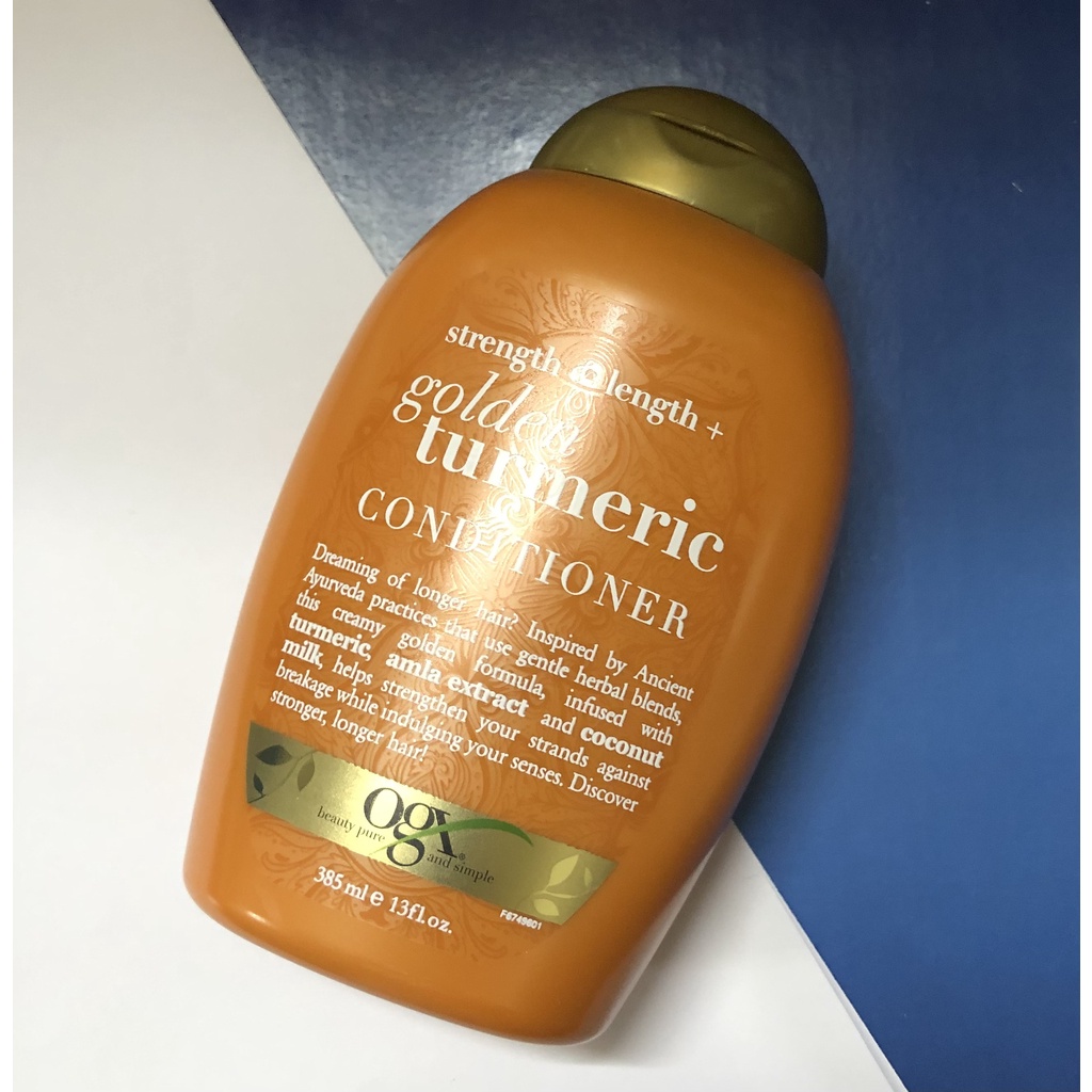 Dầu gội OGX Strength Length + Golden Turmeric 385ml của Mỹ-  Chiết xuất nghệ và sữa dừa