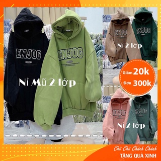 Áo khoác nỉ Hoodie phom rộng lót bông siêu dày freesize 70kg