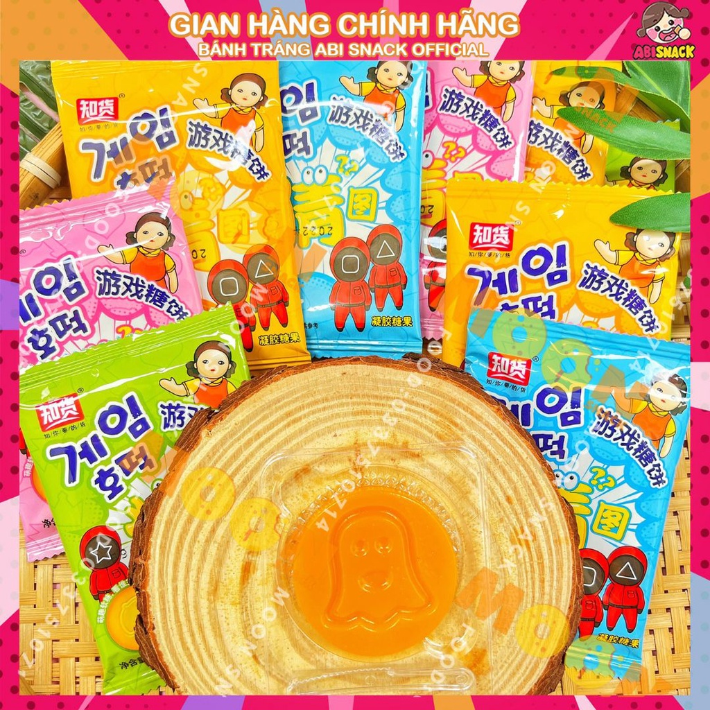 Kẹo đường dalgona kẹo đường Hàn Quốc Bbopgi hoạt hình Squid Game thử thách tách kẹo