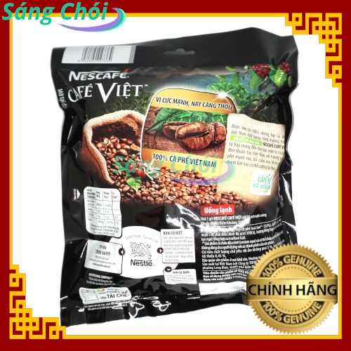 1 Bịch [35 Gói x 16g] Cà Phê Đen Đá NESCAFÉ Café Việt 2 Trong 1 Cà Phê Đen Hoà Tan - Nestlé Nescafe 2 in 1 Nestle