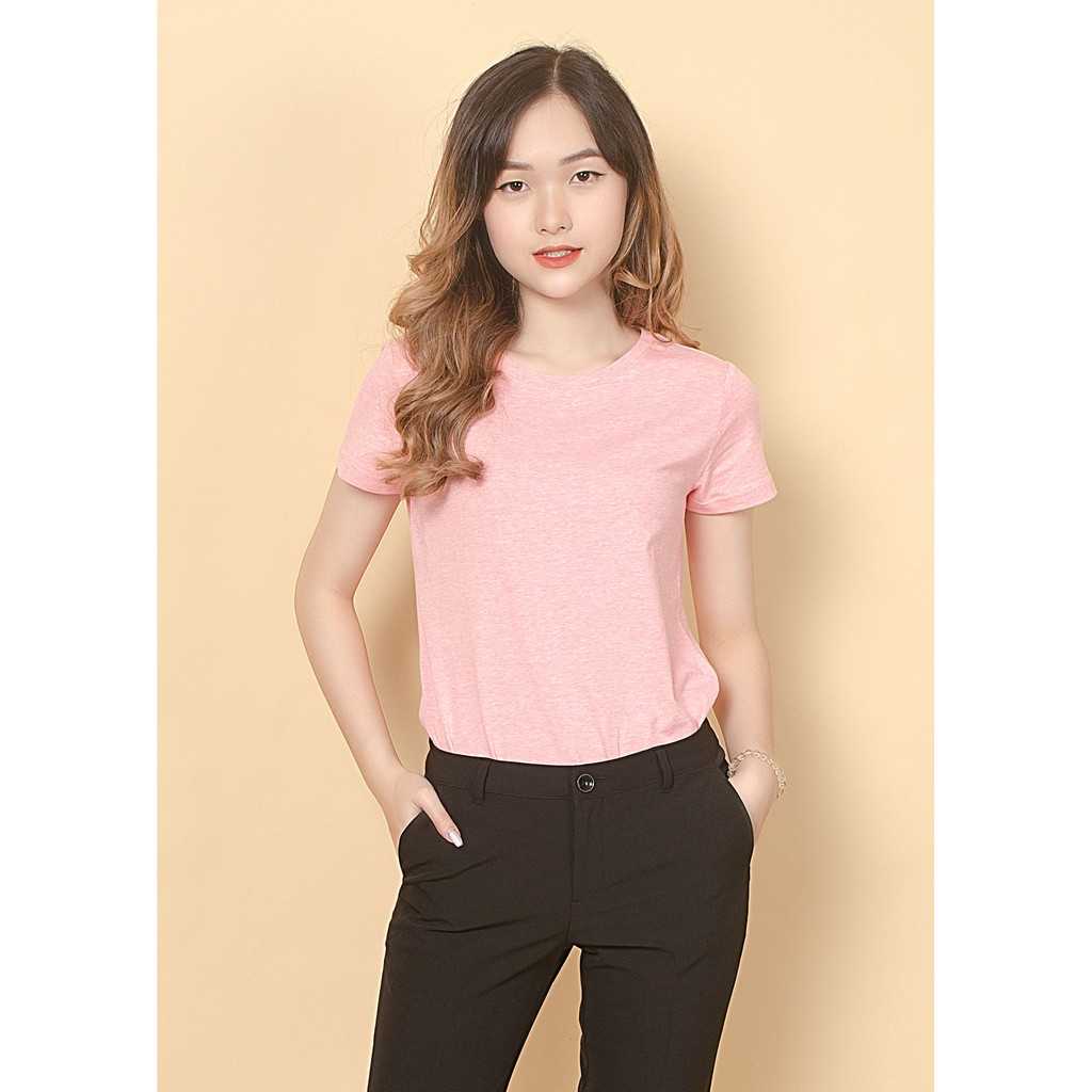 Áo phông cotton hồng P680-3 NỮ TNG