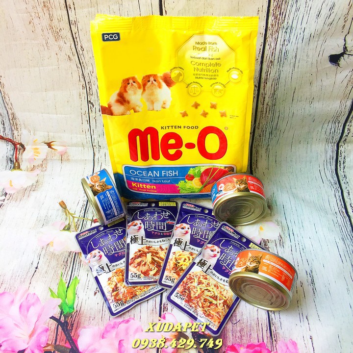 Combo Thức Ăn MEO Cho Mèo Con 1.1kg Và 3 Pate, 4 Súp Thưởng Nhật Cho Mèo Nhiều Vị thành phần giàu dinh dưỡng - SP005172