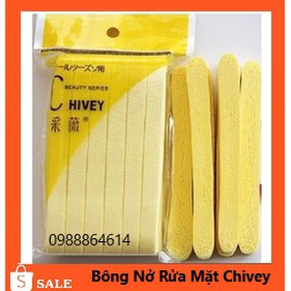 Chính hãng 10 gói bọt biển - bông nở rửa mặt chivey 12 miếng