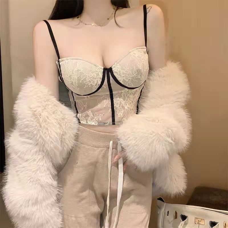 Áo bra ren 2 dây cao cấp cúp ngực, mút mỏng nhẹ dáng croptop sang chảnh HLBOUTIQUE B1874