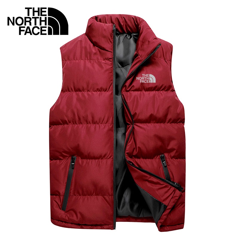 Áo Khoác Phao The North Face Không Tay Cổ Đứng Dáng Rộng Giữ Ấm Chống Gió Màu Trơn Thời Trang Cho Nam