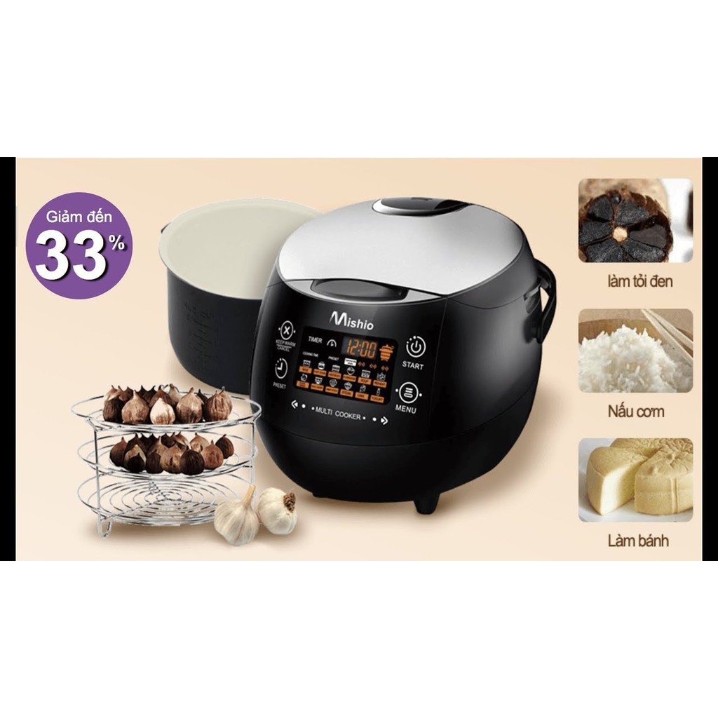 NỒI LÀM TỎI ĐEN CẢM ỨNG MISHIO MK03
