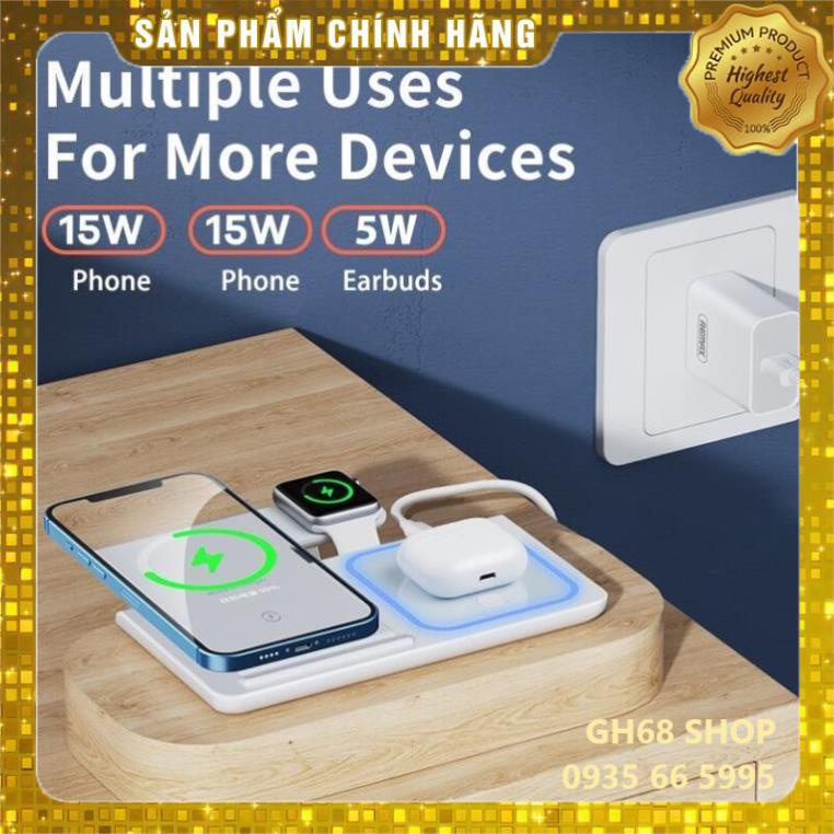 DOCK SẠC KHÔNG DÂY 3 TRONG 1 REMAX RP-W53
