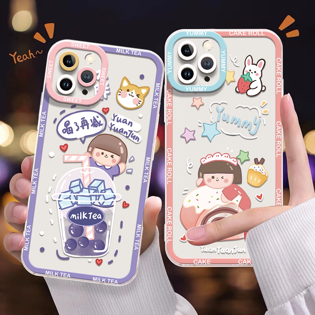 Ốp Điện Thoại Silicon TPU Mềm Trong Suốt Họa Tiết Thỏ Dễ Thương Cho IPhone 14 13 12 Pro XS Max X XR 11 8 7 6 6S 14 Plus