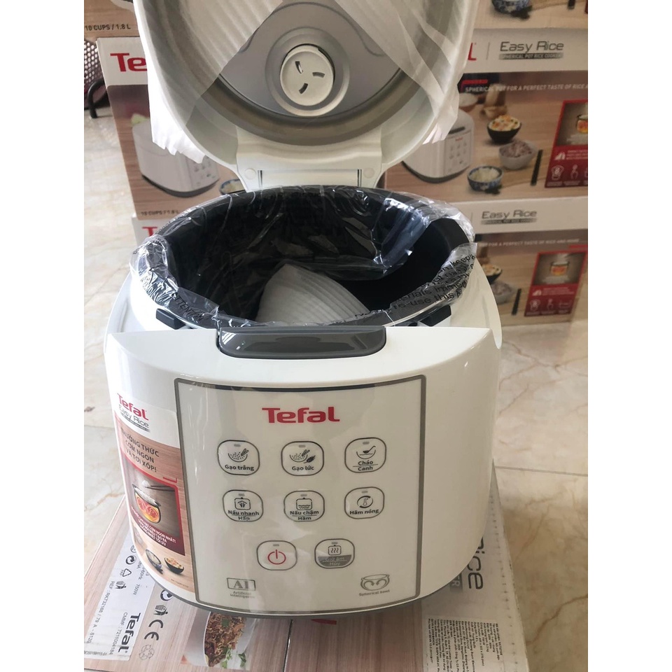 [ Xả kho] Nồi cơm điện tử Tefal RK732168 1.8L 750W 8 chương trình nấu công nghệ 3D nấu nhanh và giữ ấm lâu