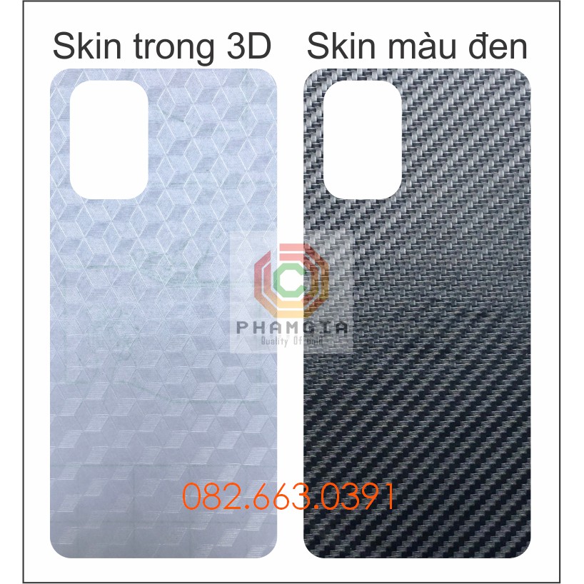 Miếng dán mặt lưng skin carbon Xiaomi Redmi Note 10 / Note 10s / Note 10 Pro (2021)