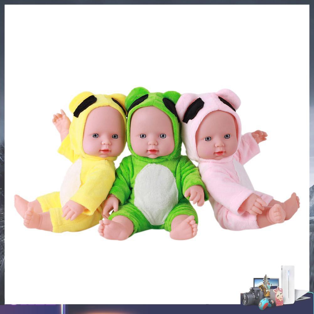 Búp bê em bé mặc đồ hình động vật bằng vinyl mềm 30cm