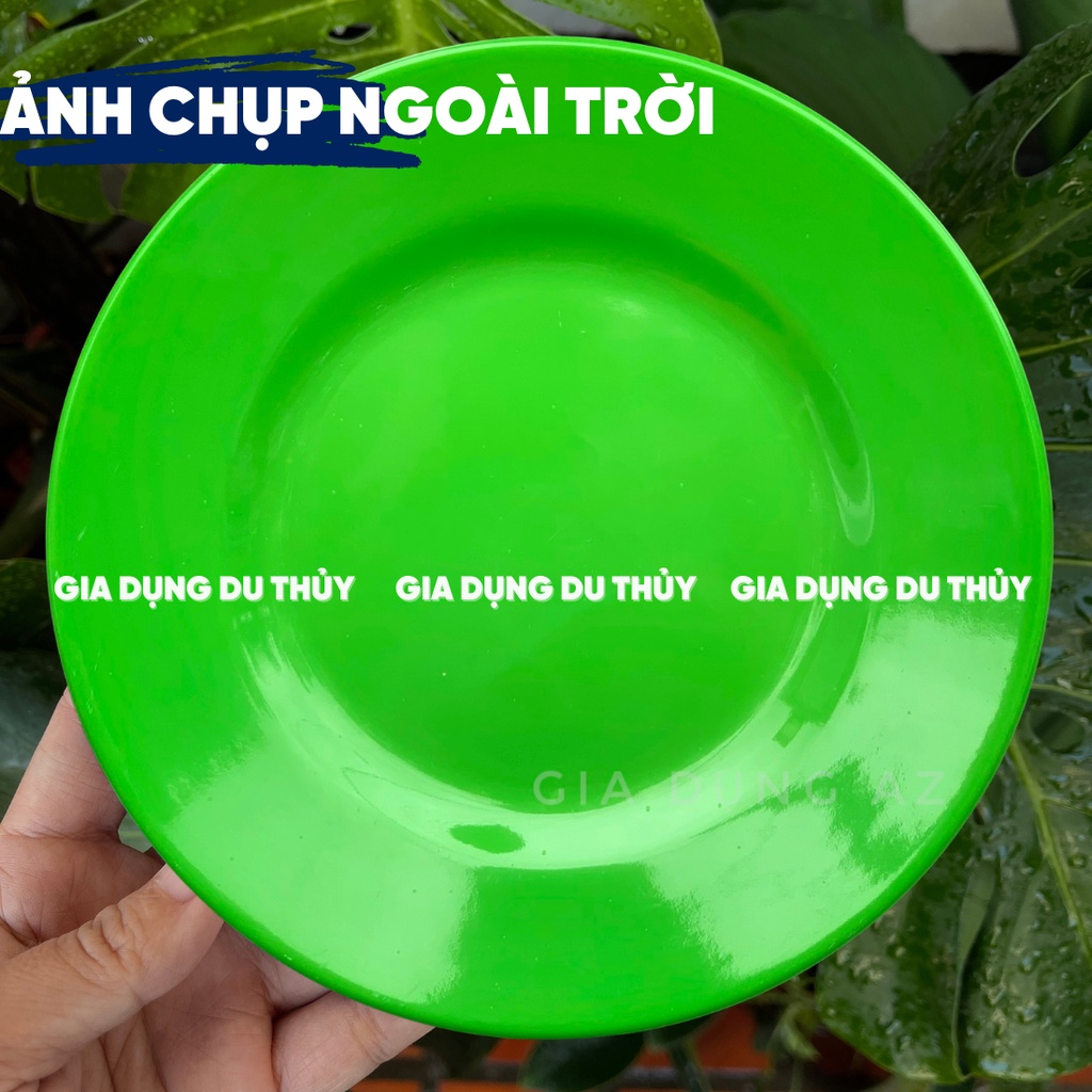 Dĩa Nhựa Melamine Tròn Cạn, Dĩa Cơm Sườn Màu Trắng, Vàng, Xanh Chất Liệu Beca Nhựa Phíp của Tổng kho gia dụng Du Thủy