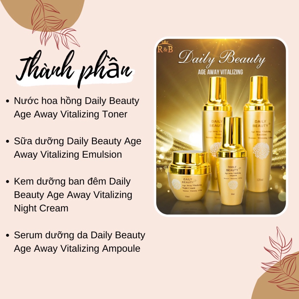 Bộ Chăm Sóc Da Hỗ Trợ Ngăn Ngừa Lão Hóa Daily Beauty Age Away Vitalizing
