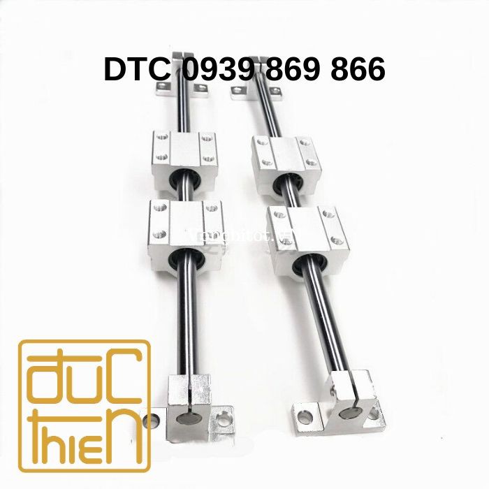 Bộ Thanh Trượt Tròn trục 8 mm dài 300 mm (Bao gồm 2 thanh trượt, 4 hộp trượt, 4 gối đỡ)