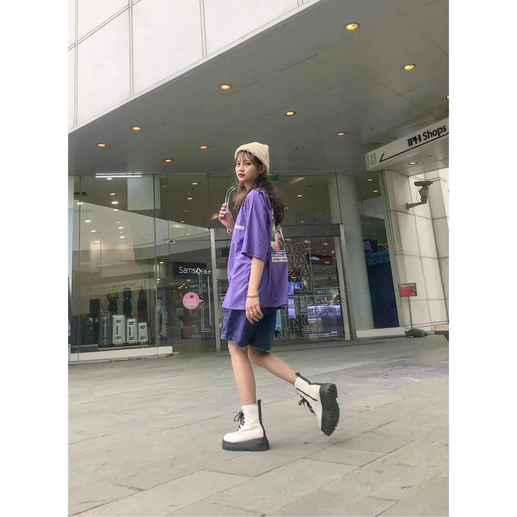 Áo Thun, áo phông Tím Empire Unisex ,Phông tay lỡ form rộng dáng suông oversize in hình cá tính Ulzzang HOT 🌸