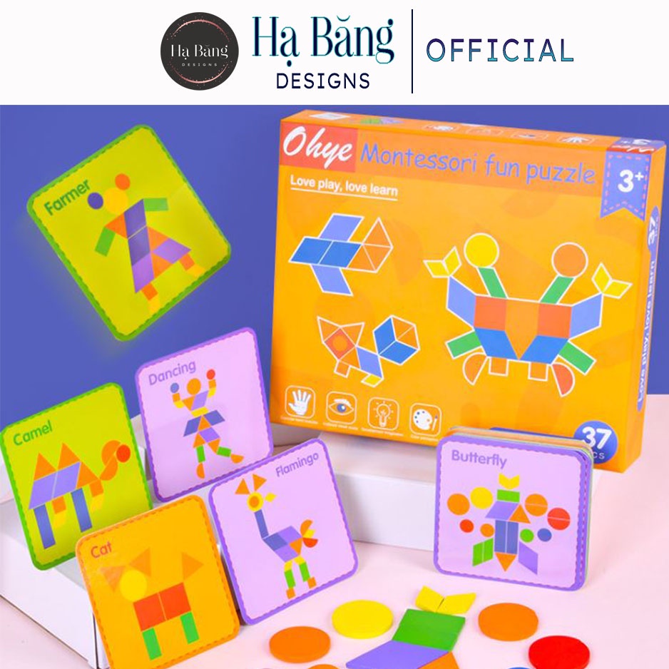 Đồ chơi trẻ em hình khối Montessori giáo dục sớm Hạ Băng Designs