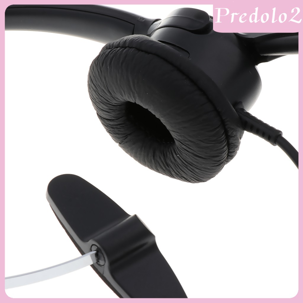 [PREDOLO2] 3.5mm Call Center Telephone Headphone w/ Noise Cancelling Monaural Headset