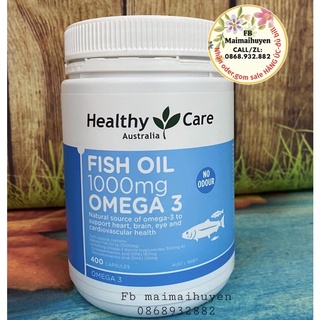 (Đủ Bill+Tem Chemist) Dầu cá tự nhiên Omega 3 Healthycare lọ 400v
