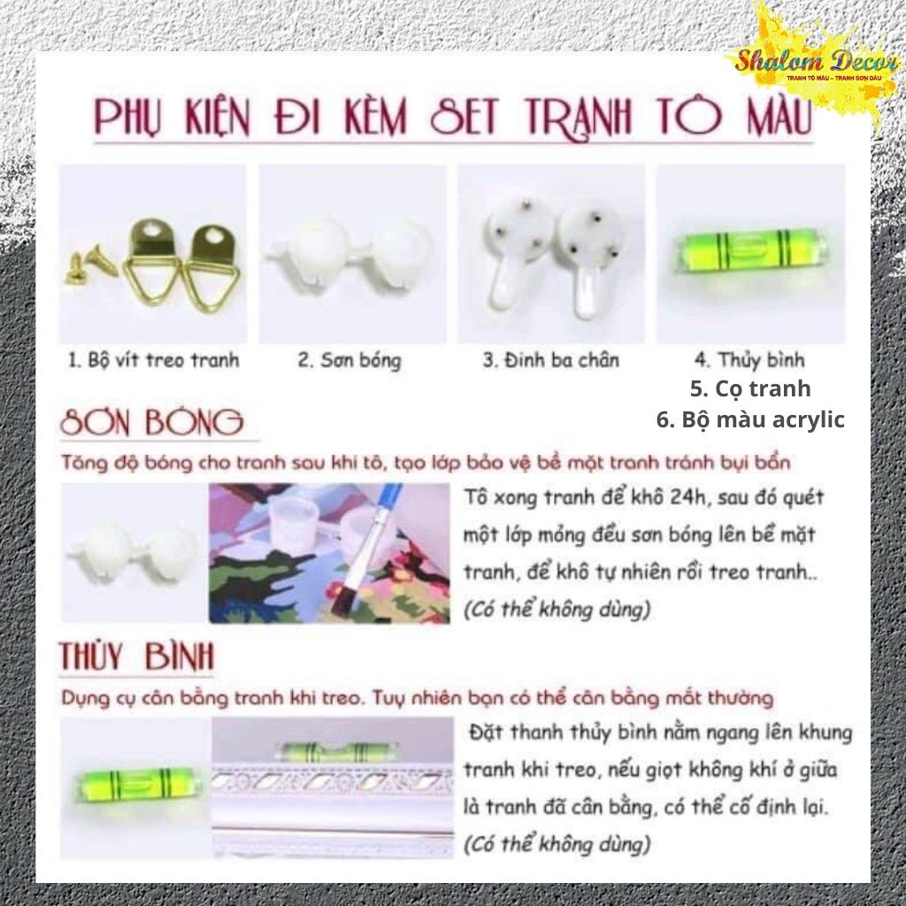 Tranh Tô Màu Theo Số, Tranh Số Hóa, Gia ĐÌnh và Cô Gái Tổng Hợp SHALOM DECOR