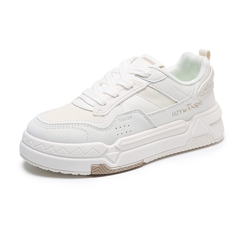 Giày Sneaker Mũi Tròn Đế Cao Thoáng Khí Phong Cách Hàn Quốc Cho Nữ