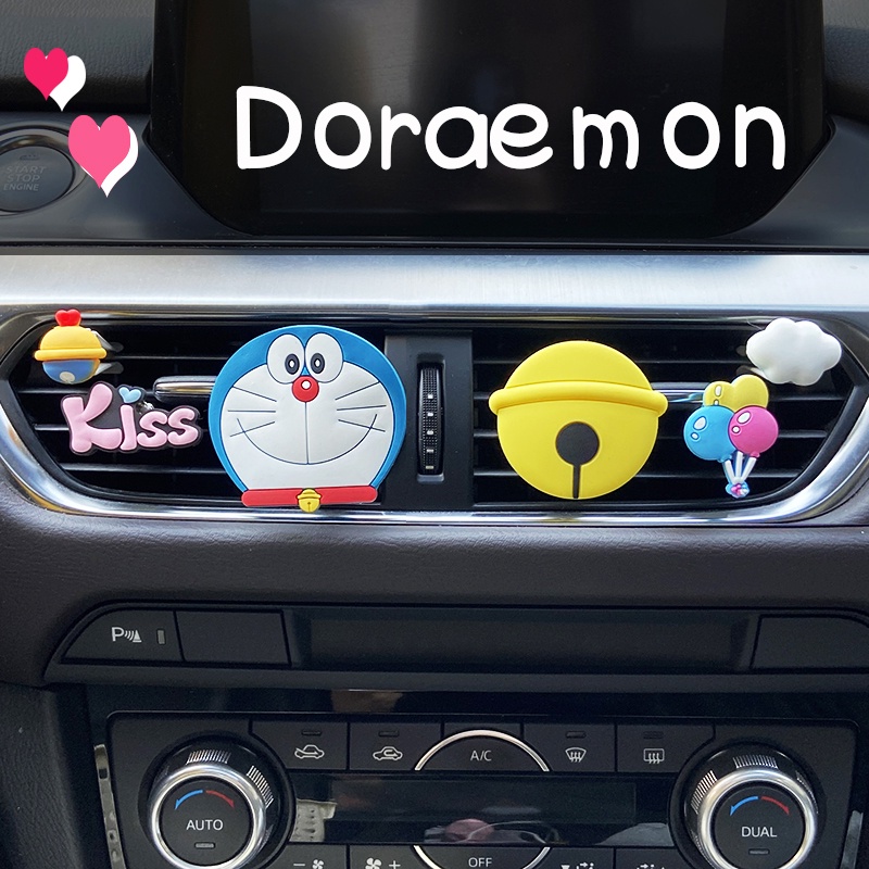 Bộ 6 Kẹp Khuếch Tán Nước Hoa Gắn Máy Điều Hòa Xe Hơi Hình Doraemon Mickey Minnie