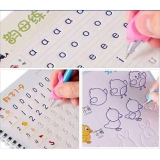 Combo 10 bộ 3 vở tô màu tập viết tự xóa thần kỳ kèm bút cho bé