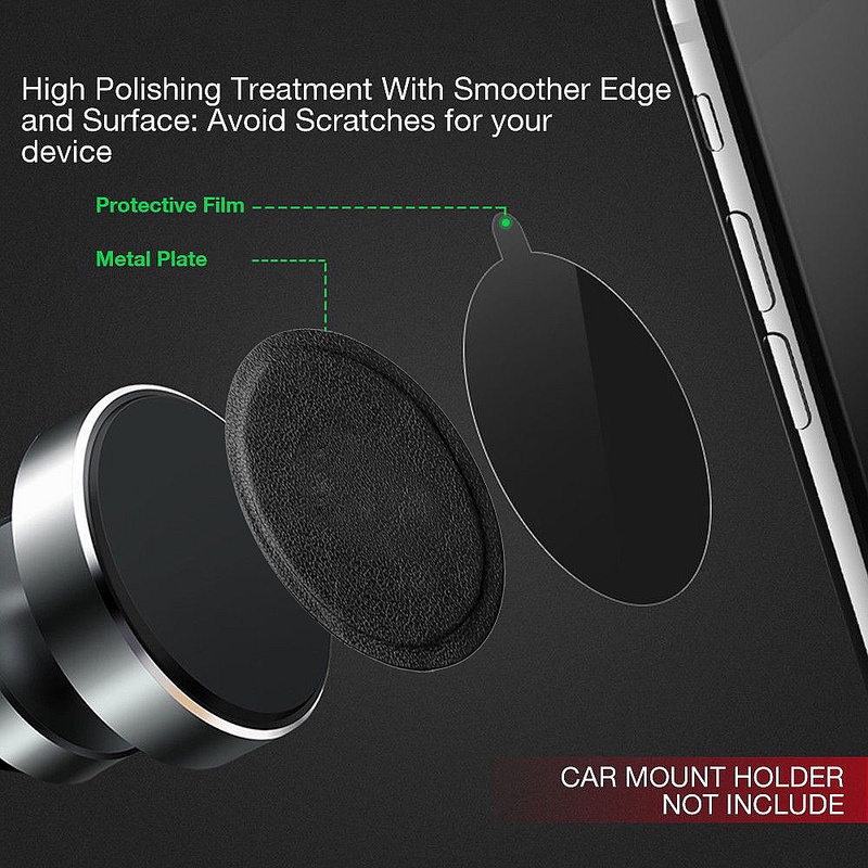 1Pc Mobile Phone Holder Leather Patch / Round Square PU Leather Metal Plate for Car Phone Holder