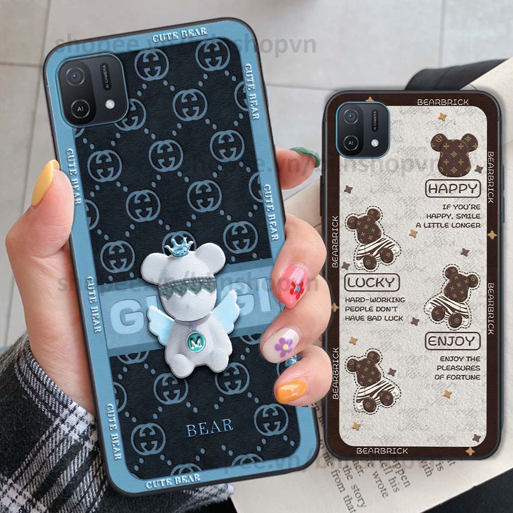 Ốp Oppo A16k hình gấu bear brick đẹp độc lạ, thời trang, cá tính