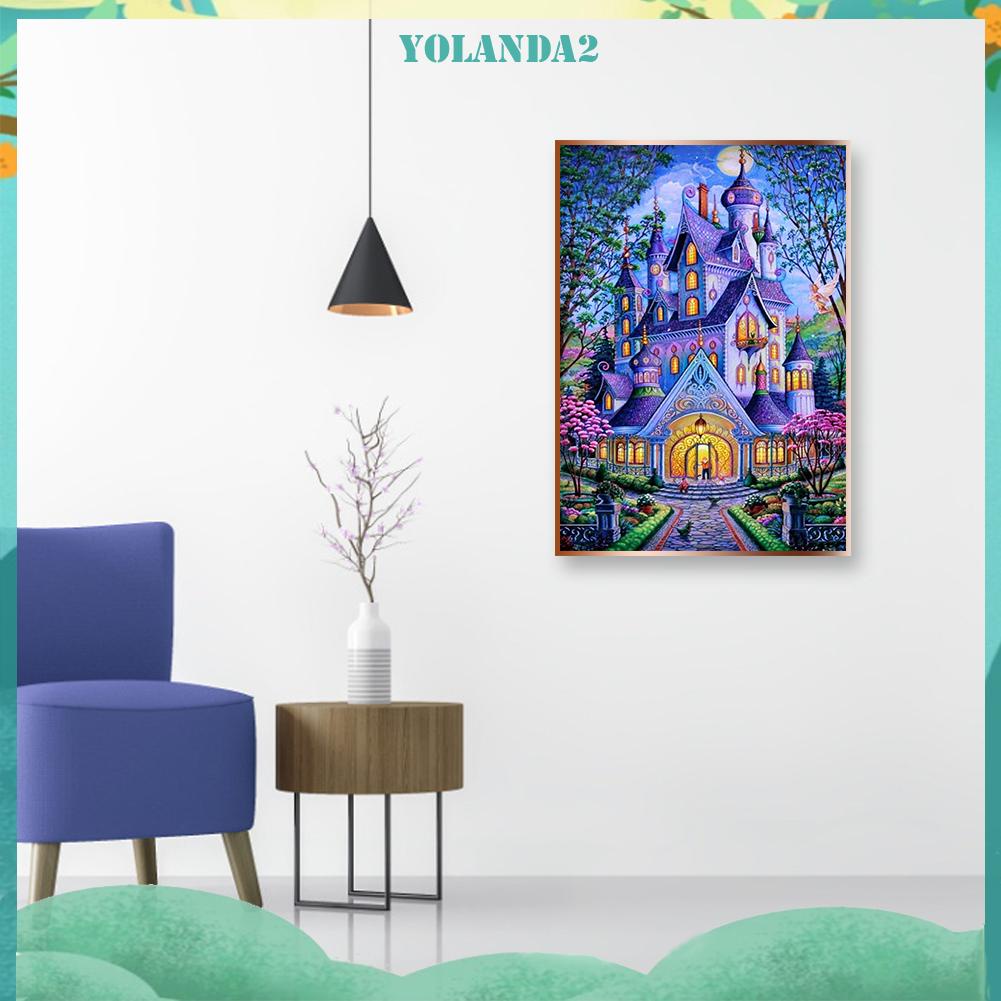 Bộ Tranh Đính Đá Tự Làm Hình Lâu Đài Màu Tím 2 / Mosaic