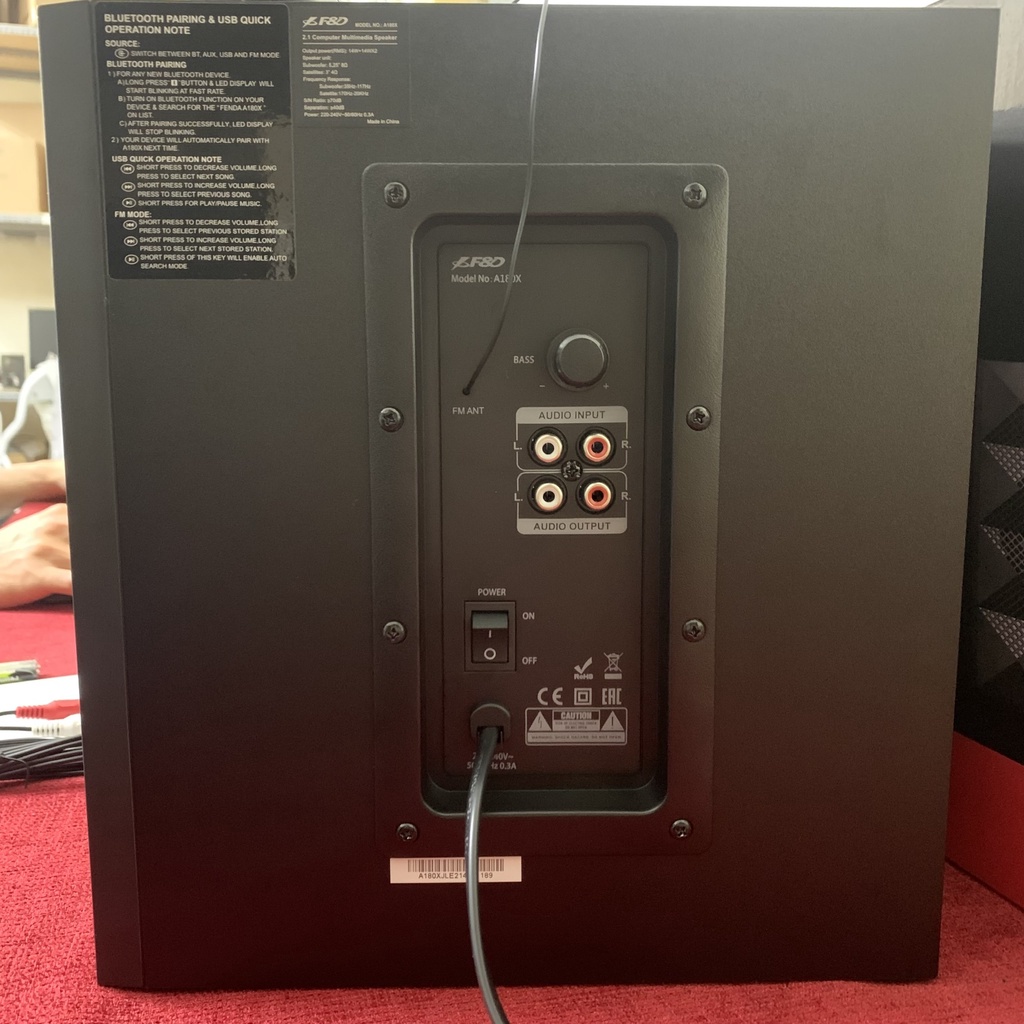 Loa máy vi tính Bluetooth 5.0 Fenda A180X 2.1, 42W có điều khiển/cổng USB/Radio