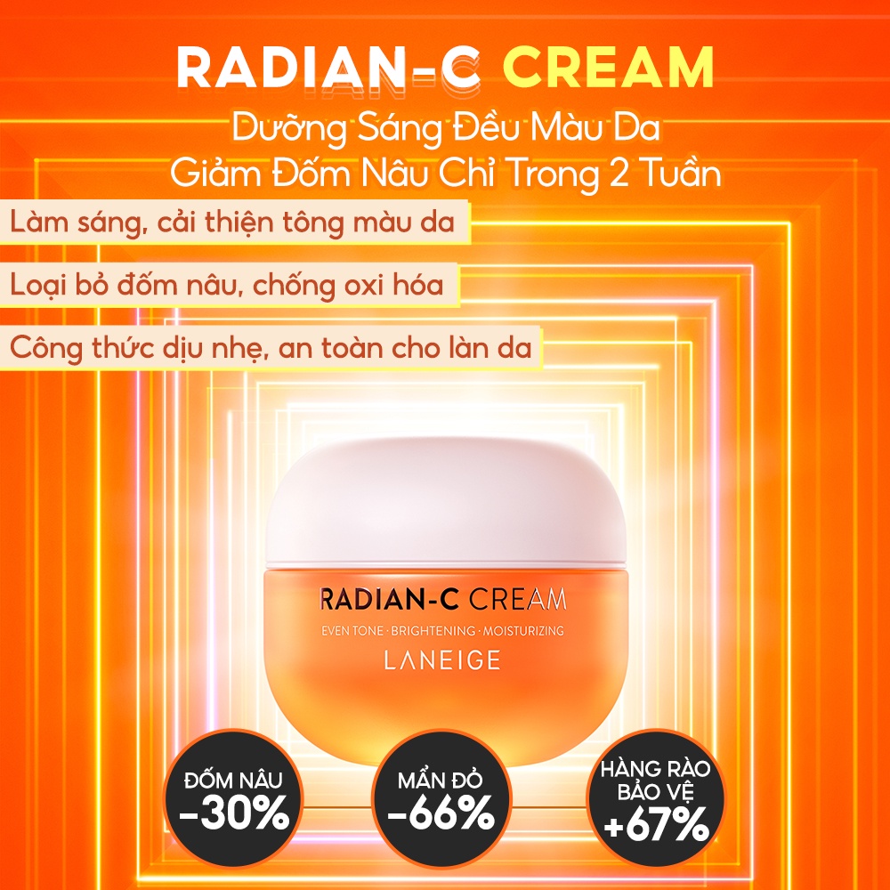 Kem Dưỡng Trắng Làm Mờ Đốm Nâu Laneige Radian-C Cream 50ml