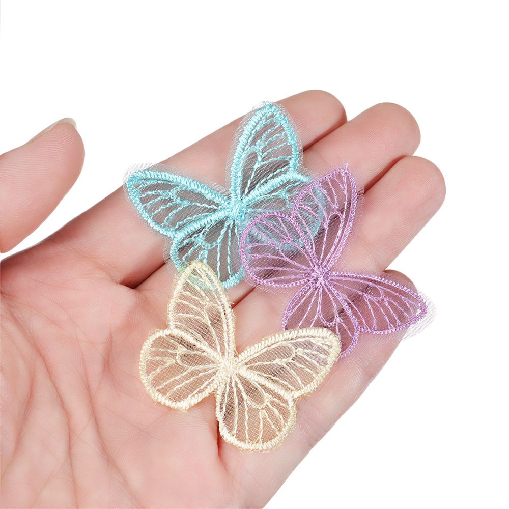 10 miếng ủi thêu hình con bướm trang trí quần áo dễ thương xinh xắn chất liệu chất lượng cao an toàn đáng tin cậy