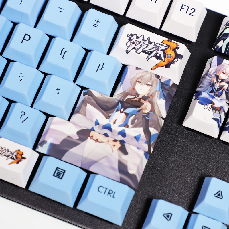 Honkai Impact 3 keycap Bronya Zaych Anime Trò chơi di động PBT Dye bàn phím cơ thăng hoa keycap 108 phím