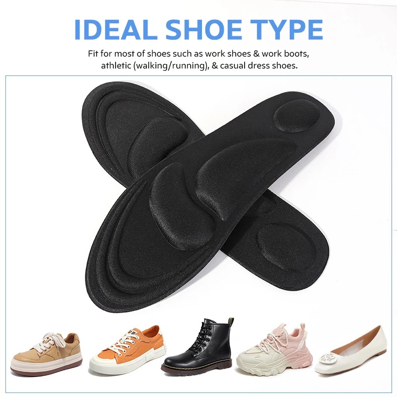 Miếng Lót Giày 4D Bằng Cao Su Non Hỗ Trợ Massage Chân Hỗ Trợ Giảm Đau Bàn Chân