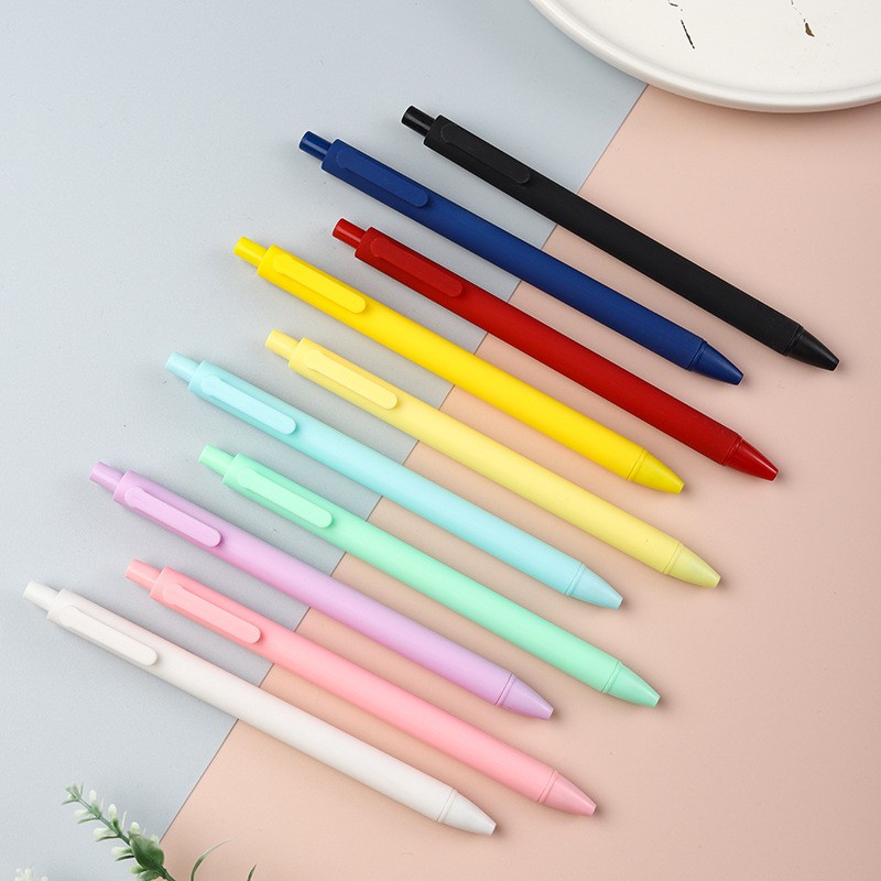 Bút gel đen vỏ pastel retro Nhám Heytabox viết gel bấm 0.5mm Muji văn phòng phẩm B12 RB11