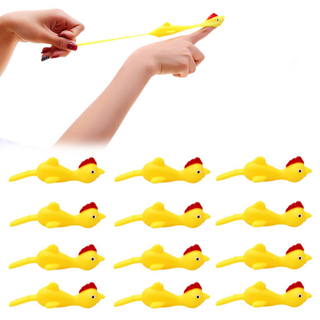 Set 5 Đồ Chơi Bắn Ná Hình Chú Gà Vui Nhộn 5pcs Funny Rubber Creative Stretching Stall Soft Material Sticking to The Wall Ejection Turkey Stretch Silicone Chicken toy Popping to Stick