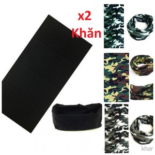 [SẢN PHẨM BÁN CHẠY] Bộ 2 Khăn Đi Phượt Đa Năng - 1 Đen 1 Rằn Ri
