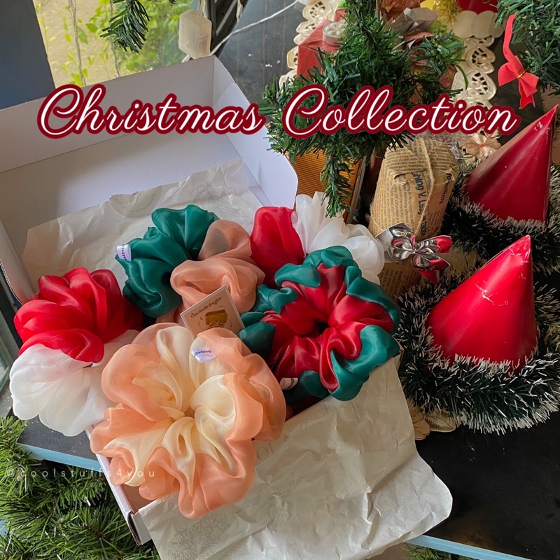 Buộc Tóc Scrunchies Thiết Kế Bộ Sưu Tập GIÁNG SINH 🎄