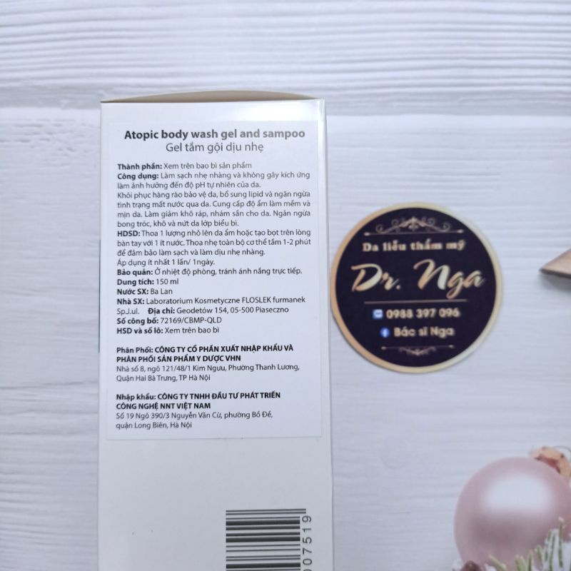 ✔️ Floslek Atopic Shower Body Wash Shapoo- gel tắm gội dịu nhẹ