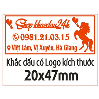 Khắc dấu Shop Online kích thước 20x47mm T314