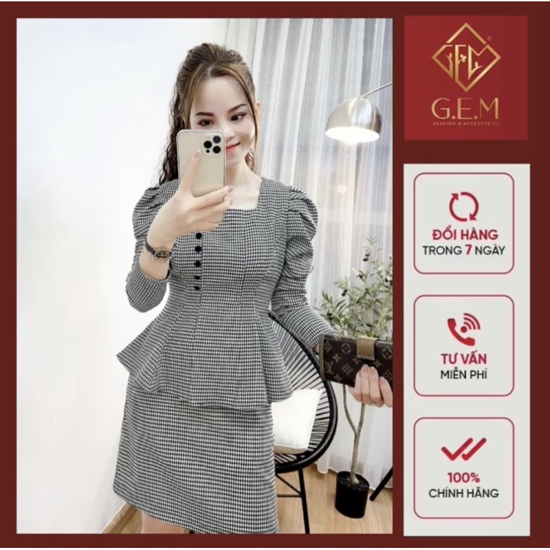 Đầm rời nữ set váy ôm body dáng peplum che bụng mỡ hiệu quả - tôn dáng sang trọng thời trang lịch sự GEM.VN