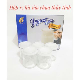 Hộp 12 hũ sữa chua thủy tinh