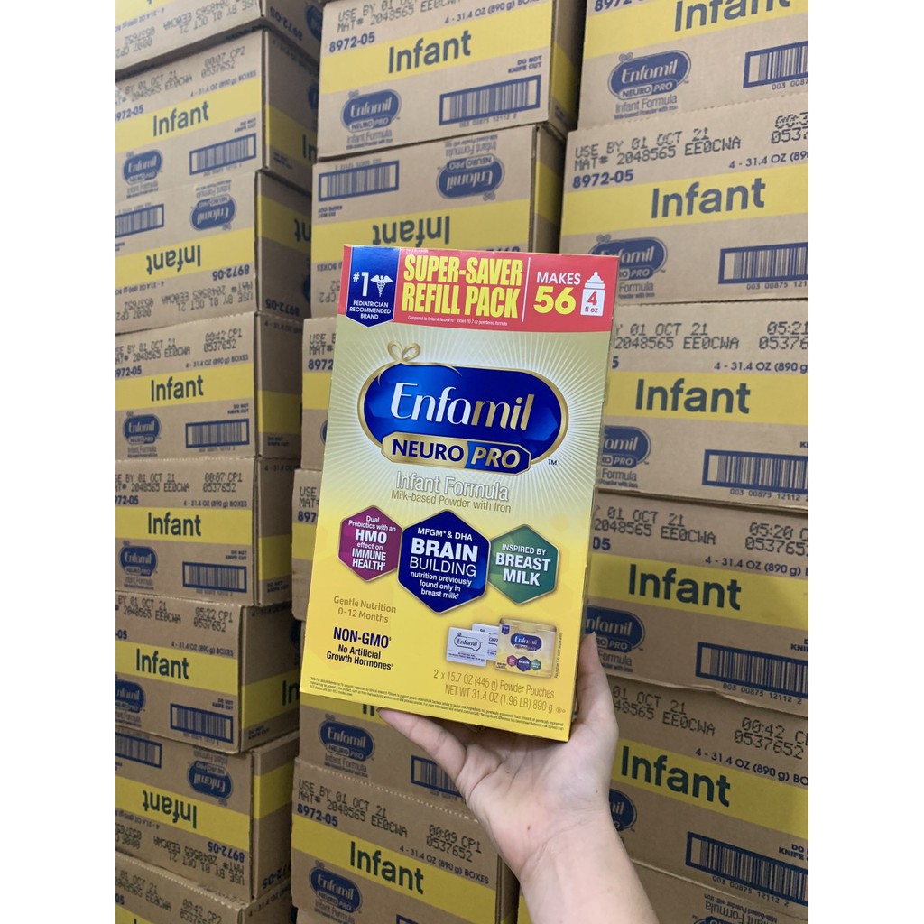 Enfamil giấy  Neuro Pro Hộp Giấy Vàng 890g (mẫu mới) - Mỹ