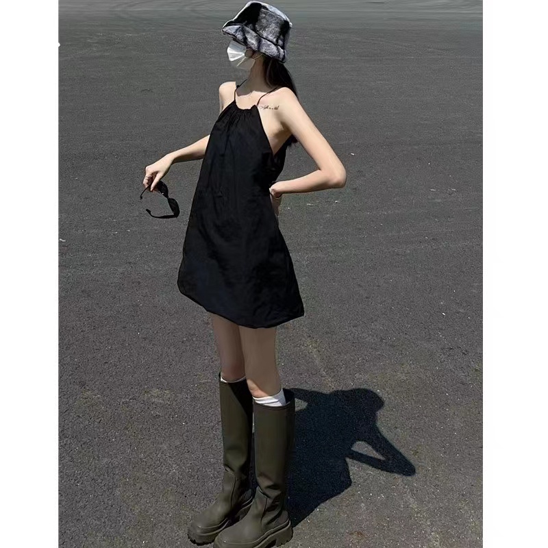 Đầm Chữ A Dây Rút Phong Cách Gợi Cảm Thời Trang Mùa Hè Hàng Mới Dành Cho Bạn Nữ