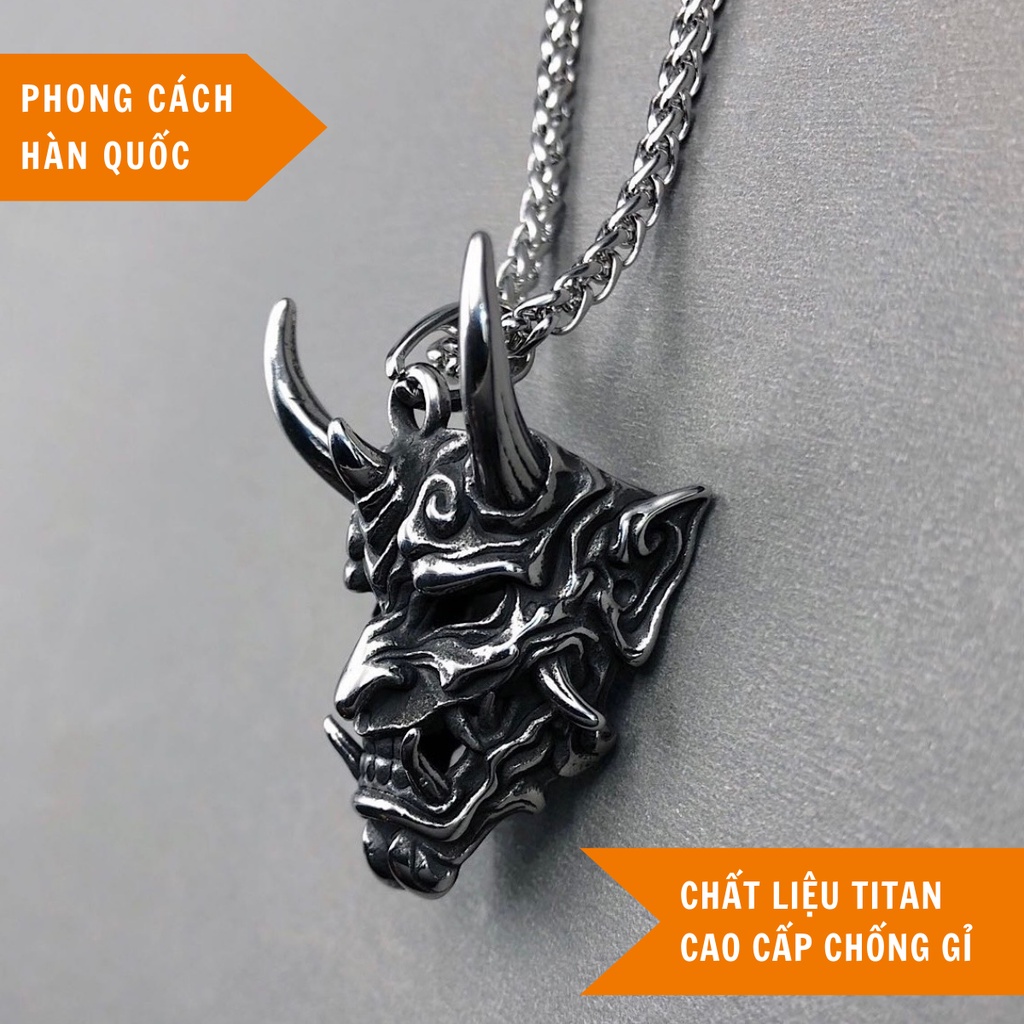 Dây chuyền nam mặt hình đầu lâu SAZ kim loại cao cấp chống gỉ độc đáo phong cách âu hàn thời trang - Vòng Cổ bạc Samurai