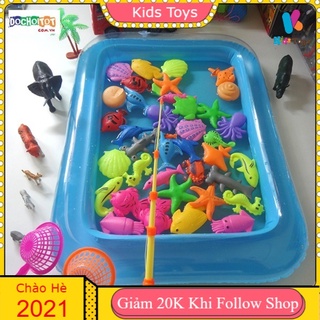 Đồ chơi Bể phao nước Câu cá  Đủ bộ gồm Bể hơi+Cần câu+Bơm+Cá gắn nam châm