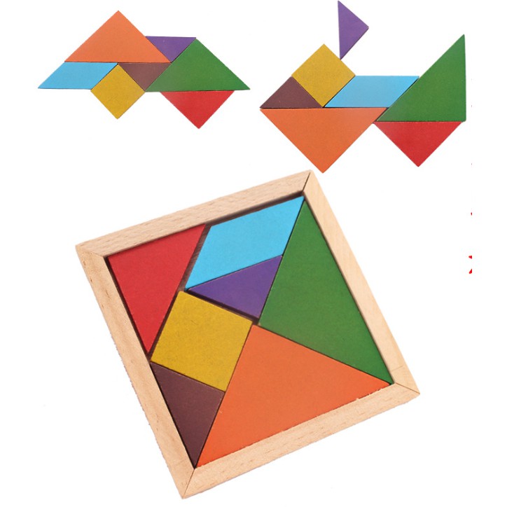 Đồ Chơi Trí Uẩn Tangram Ghép Hình Đồ Chơi Giáo Dục Trí Tuệ Phát Triển Tư Duy Cho Trẻ