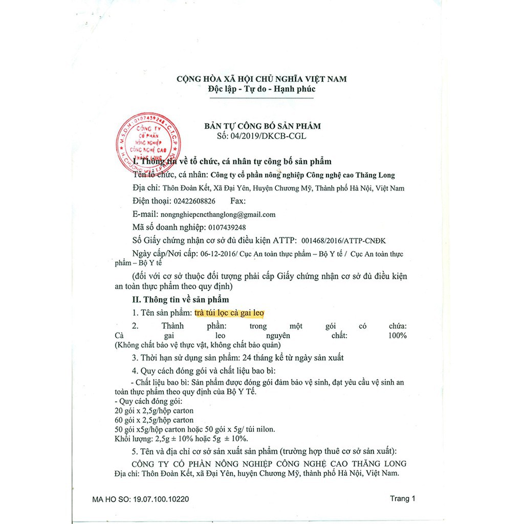 Trà Cà Gai Leo Hoà Tan SADU - Giải Độc, Hạ Men Gan Hộp 150g